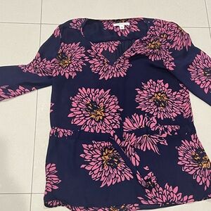 Banana Republic Women’s Floral Top - Pink and Navy
